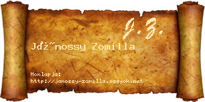 Jánossy Zomilla névjegykártya
